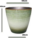 Ver imagem 2 de Vaso para Plantas Grande Decorativo Sala Jardim Alto Brilho (liso/verde-claro)