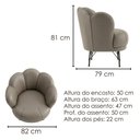 Ver imagem 3 de Poltrona Decorativa Organica Flora Pes Ferro Courino Tcs 726 Moll