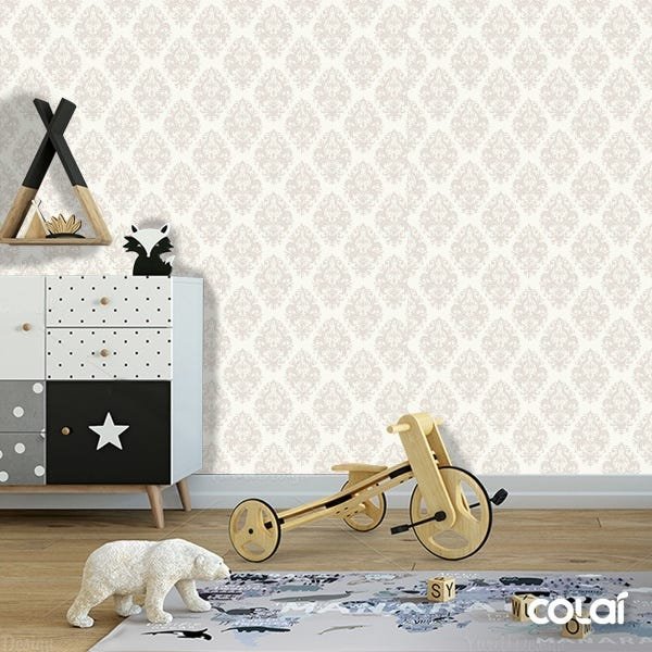 Papel De Parede Lavável Abstrato Branco E Marrom Claro 12m - 3