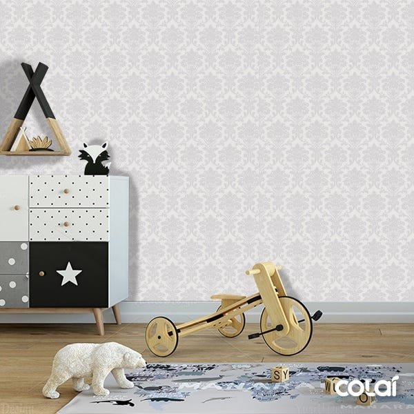 Papel De Parede Adesivo Lavável Abstrato Cinza 12m - 3