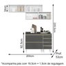 Cozinha Modulada 06 Peças Em MDF Kali Iza Branco Chumbo Nicioli - 3