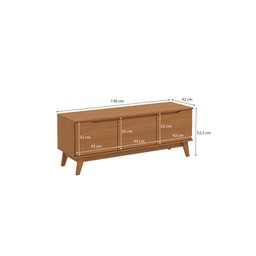 Rack Kappesberg 3 Portas Canela 136cm - 5