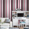 Papel De Parede Adesivo Lavável Listrado Rosa E Preto 12m - 2