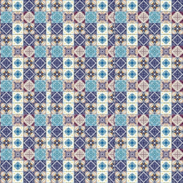 Papel de Parede Lavável Ladrilho Azulejo Português 6m - 6