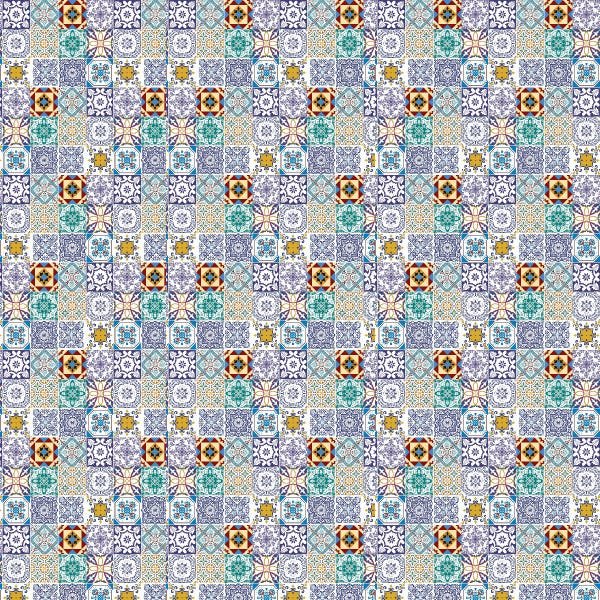 Papel de Parede Adesivo Lavável Azulejo Português 6m - 6