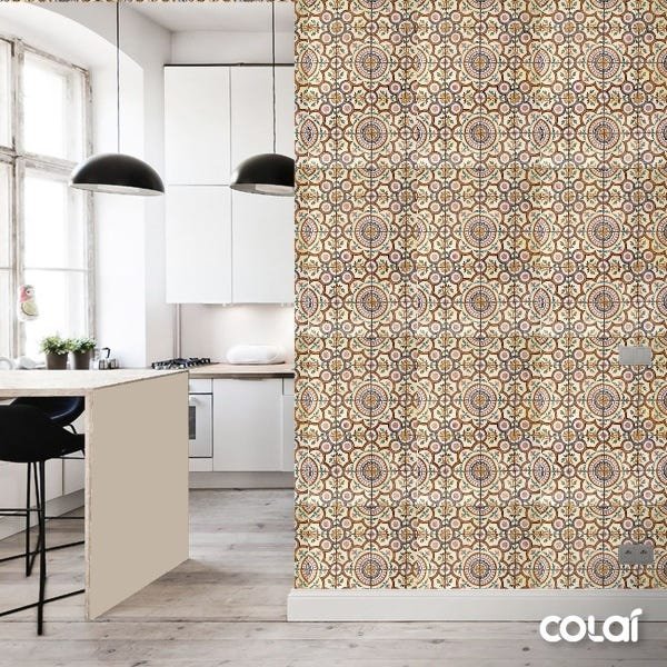 Papel de Parede Lavável Azulejo Português Retrô 6m - 3