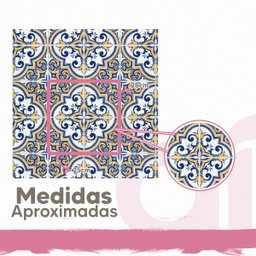 Papel de Parede Lavável Azulejo Português Vintage Azul 3m - 4