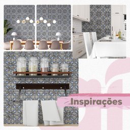 Papel de Parede Lavável Azulejo Português Vintage Azul 3m - 5