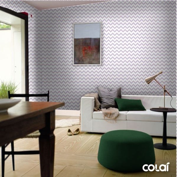 Papel De Parede Lavável Chevron Triangulares Roxas 18m - 2