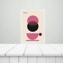 Ver imagem 1 de Quadro Bauhaus Xícara de Café - Rosa 24x18cm:moldura Branca