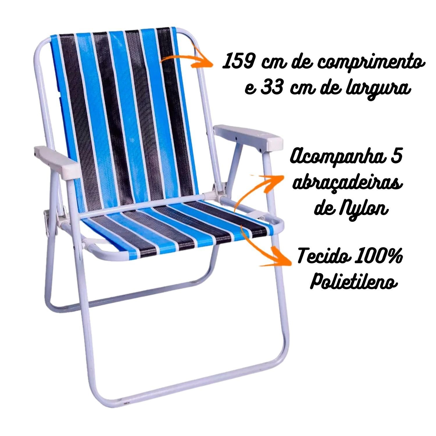 Kit 6 Capas Refil Cadeira de Praia Dobrável Fácil Substituição Lilás - 4