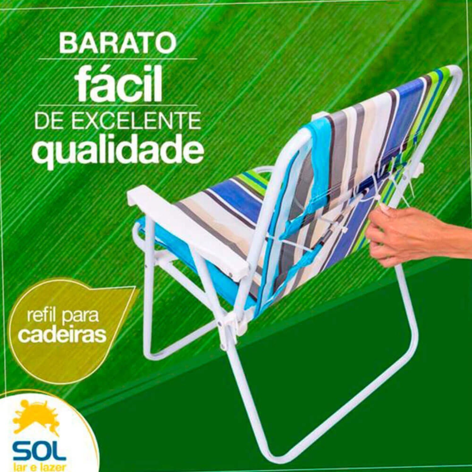 Kit 6 Capas Refil Cadeira de Praia Dobrável Fácil Substituição Lilás - 5