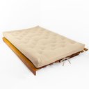 Ver imagem 2 de Sofá Cama Futon L Sarja Impermeável Bege em Madeira Nobre Maciça