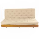 Ver imagem 4 de Sofá Cama Futon L Sarja Impermeável Bege em Madeira Nobre Maciça