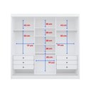 Ver imagem 5 de Guarda-Roupa Casal 3 Portas de Correr com Espelho 100 % MDF Cristal Branco