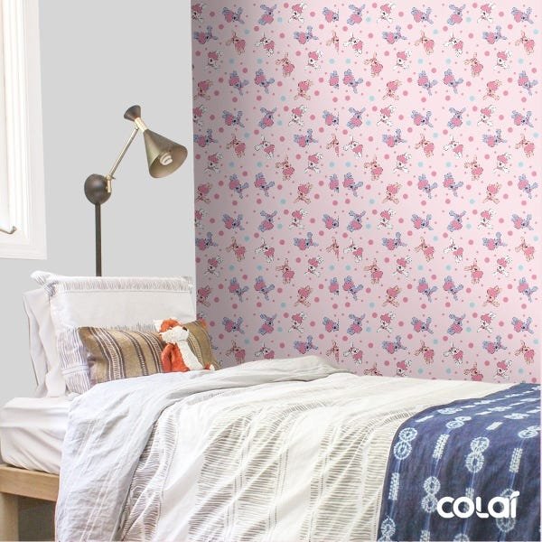Papel De Parede Adesivo Lavável Coelho De Fundo Rosa 15m - 5