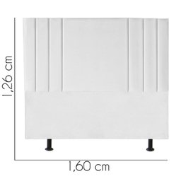 Cabeceira Cama Box Queem Estofada Grécia 160 Cm Linho:branco - 3