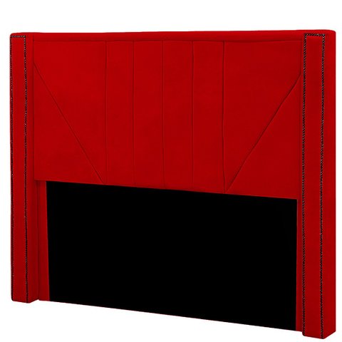 Cabeceira Casal Queen Estofada para Cama Box Toronto Veludo Vermelho