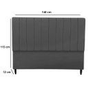 Ver imagem 2 de Cabeceira Estofada para Cama Box Casal Beatriz 140cm Suede Chumbo