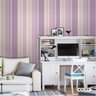 Papel De Parede Adesivo Lavável Listrado Rosa E Roxo 6m - 2