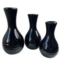 Ver imagem 1 de Trio decorativo vaso garrafa preto de cerâmica moderno