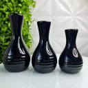 Ver imagem 3 de Trio decorativo vaso garrafa preto de cerâmica moderno