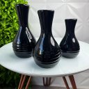 Ver imagem 2 de Trio decorativo vaso garrafa preto de cerâmica moderno
