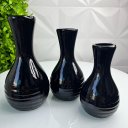 Ver imagem 4 de Trio decorativo vaso garrafa preto de cerâmica moderno
