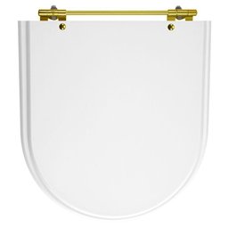 Assento Sanitário Calypso Branco para vaso Incepa Com Ferragem Dourada - 1