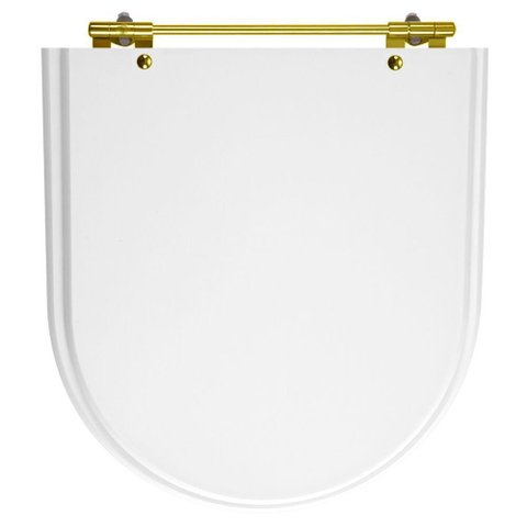 Assento Sanitário Calypso Branco para vaso Incepa Com Ferragem Dourada