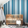 Papel De Parede Adesivo Lavável Listrado Azul Turquesa 6m - 7