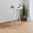 Ver imagem 2 de Mesa Bistrô Redonda Estrutura em Ferro Branco com Tampo Branco