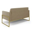 Ver imagem 6 de Sofá Namoradeira com Poltrona Base Industrial Alta Dourado Marisa Suede Marrom Rato D03 - D\'rossi