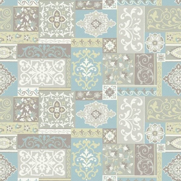 Papel de Parede Lavável Vidrado Português Antigo 18m - 1