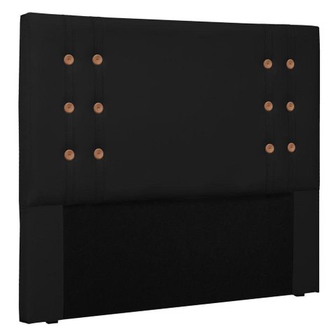 Cabeceira Estofada Box Casal King Size Monreale 195cm Preto