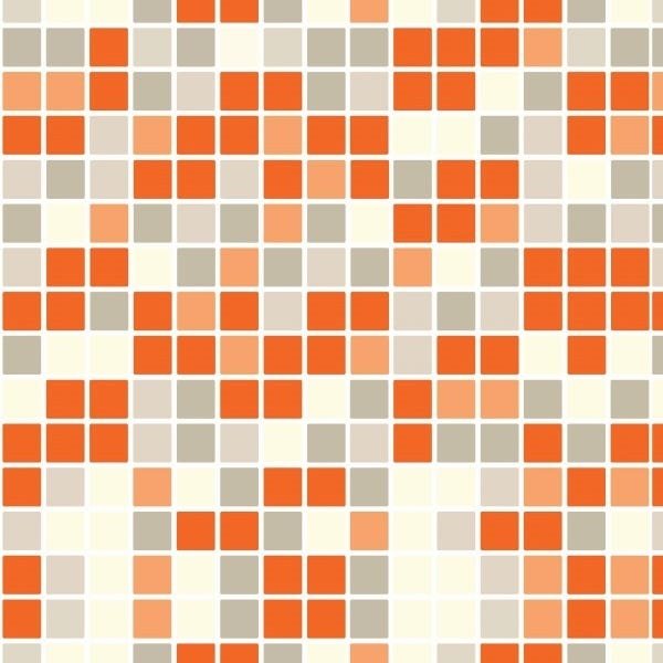 Papel de Parede Lavável Pastilhas Laranjas com Cinzas 6m - 1