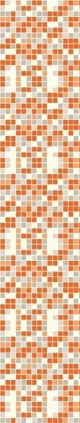 Papel de Parede Lavável Pastilhas Laranjas com Cinzas 6m - 5