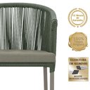 Ver imagem 3 de Mesa com 6 Cadeiras de Jantar Roma 120cm e Noronha em Alumínio Fendi Corda Náutica Estofado 8 Trama
