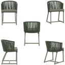 Ver imagem 5 de Mesa com 6 Cadeiras de Jantar Roma 120cm e Noronha em Alumínio Fendi Corda Náutica Estofado 8 Trama