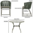 Ver imagem 2 de Mesa com 6 Cadeiras de Jantar Roma 120cm e Noronha em Alumínio Fendi Corda Náutica Estofado 8 Trama