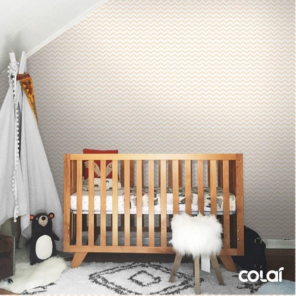 Papel De Parede Adesivo Lavável Chevron Rosê 6m - 5