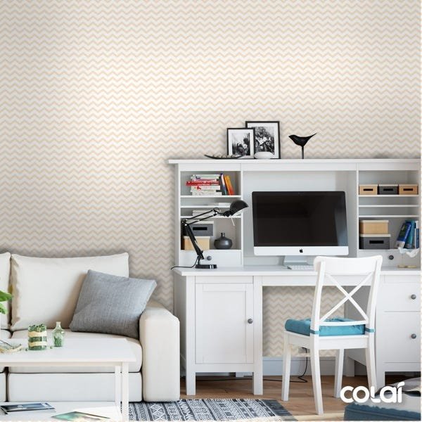 Papel De Parede Adesivo Lavável Chevron Rosê 6m - 4