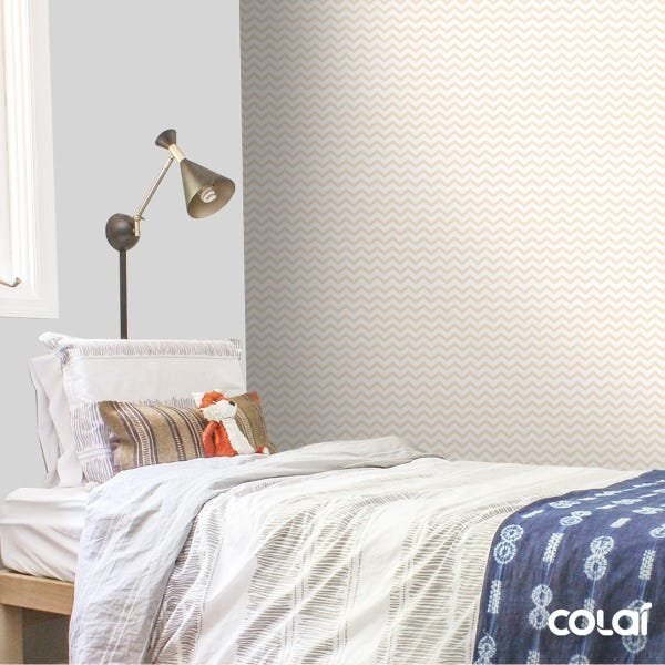 Papel De Parede Adesivo Lavável Chevron Rosê 3m - 3