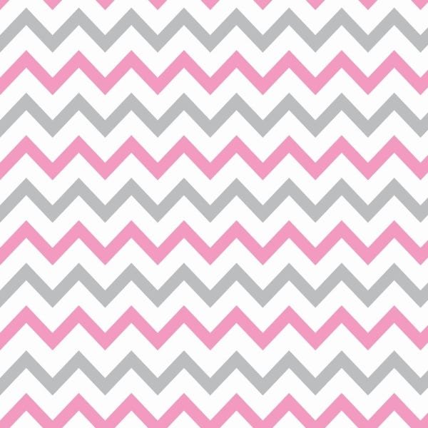 Papel De Parede Lavável Chevron Cinzas E Rosas 3m - 1