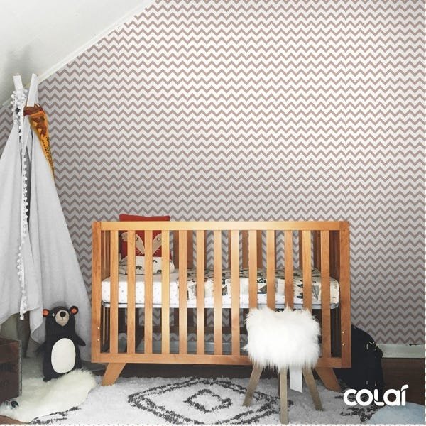 Papel De Parede Lavável Chevron Marrons 3m - 5