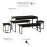 Mesa de Jantar com 2 Banco e 2 Banquetas Estilo Industrial Preto Ônix - 3