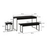Mesa de Jantar com 2 Banco e 2 Banquetas Estilo Industrial Preto Ônix - 5