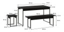 Ver imagem 5 de Mesa de Jantar com 2 Banco e 2 Banquetas Estilo Industrial Preto Ônix