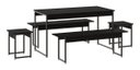 Ver imagem 2 de Mesa de Jantar com 2 Banco e 2 Banquetas Estilo Industrial Preto Ônix