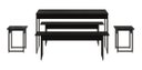 Ver imagem 4 de Mesa de Jantar com 2 Banco e 2 Banquetas Estilo Industrial Preto Ônix